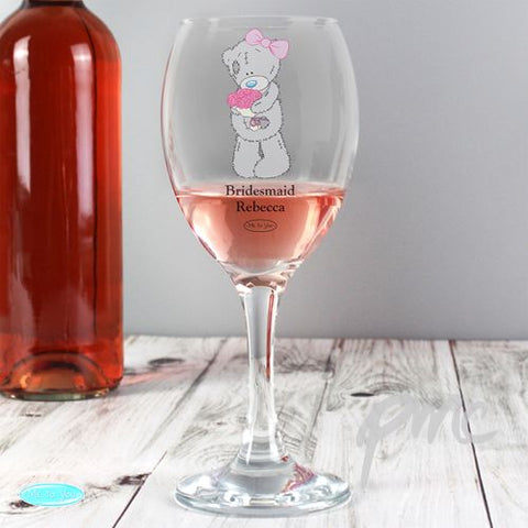 Personalised Me To You Wedding Glass