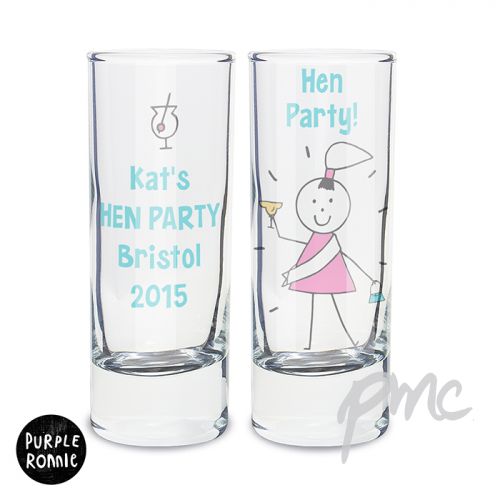 Personalised Purple Ronnie Hen Shot Glass