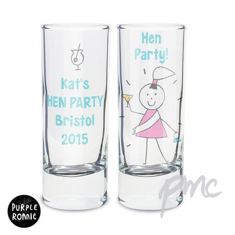 Personalised Purple Ronnie Hen Shot Glass
