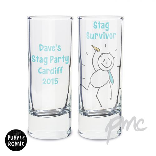 Personalised Purple Ronnie Stag Shot Glass