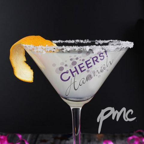 Personalised Cheers Cocktail Glass