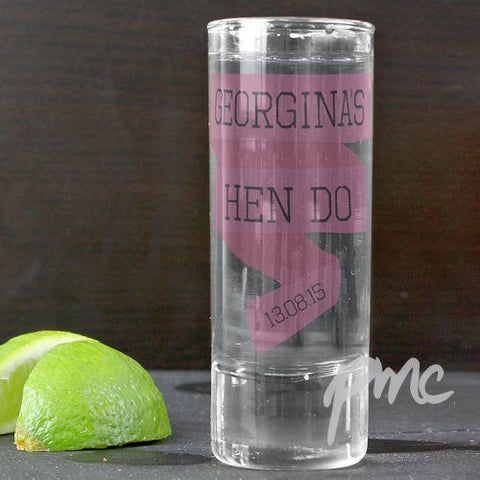 Personalised Pink Banner Shot Glass