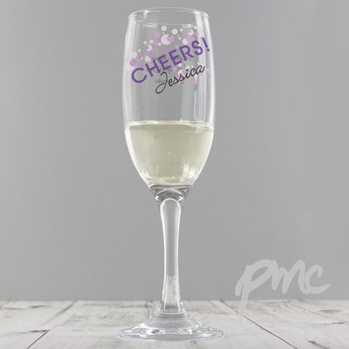 Personalised Cheers Glass flute