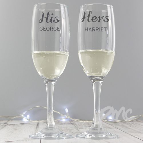 Personalised Classic Pair of Flutes with Gift Box