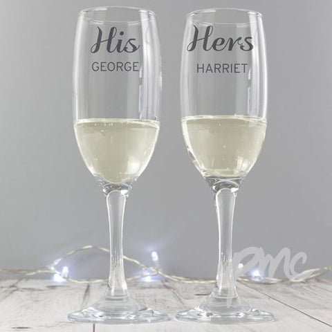 Personalised Classic Pair of Flutes with Gift Box