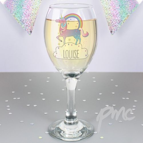 Personalised Unicorn Wine Glass