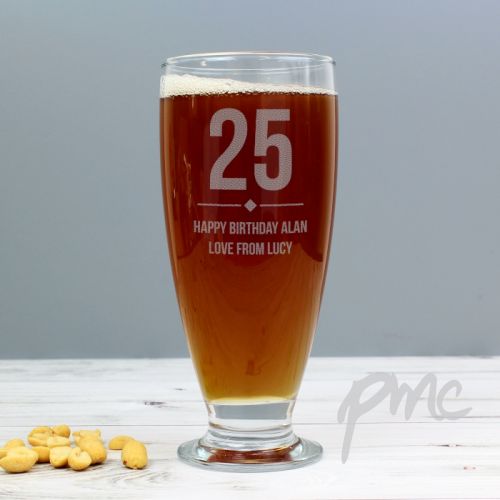 Personalised Big Age Craft Ale Beer Glass