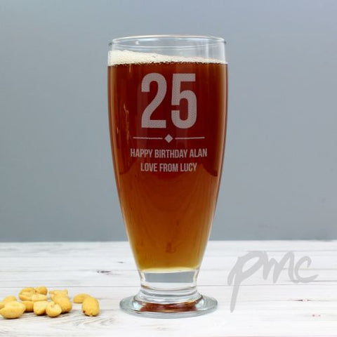 Personalised Big Age Craft Ale Beer Glass