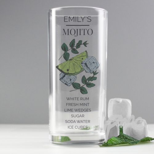 Personalised Mojito Hi Ball Cocktail Glass