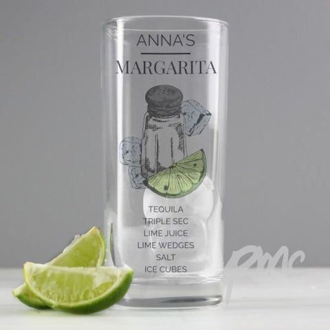 Personalised Margarita Hi Ball Cocktail Glass