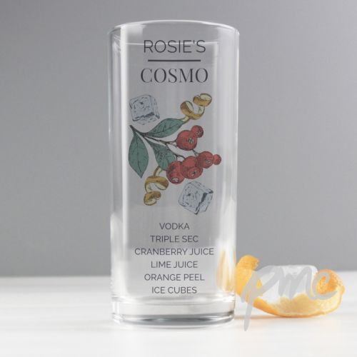 Personalised Cosmo Hi Ball Cocktail Glass