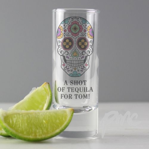 Personalised Sugar Skull Shot Glass