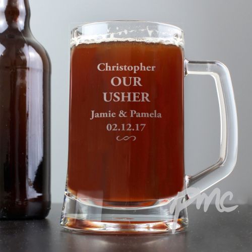 Personalised Decorative Swirl Stern Half Pint Tankard