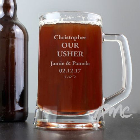 Personalised Decorative Swirl Stern Half Pint Tankard