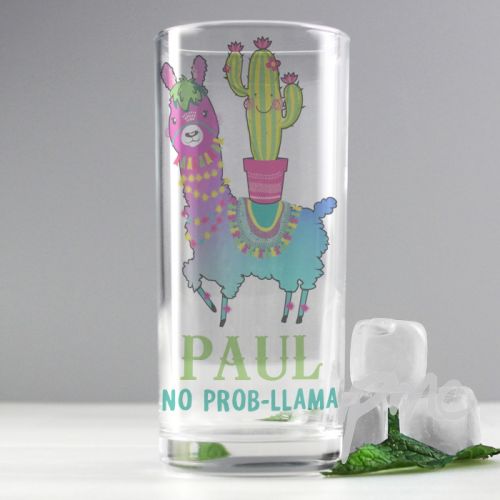 Personalised Llama Highball Glass