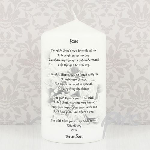 Personalised Godparent candle