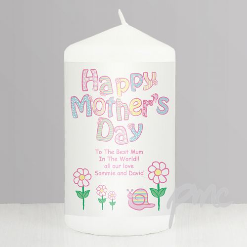Personalised Daisy Happy Mothers Day Candle