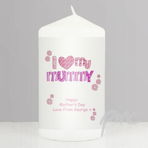 Personalised Pink Patterns I Love My Candle