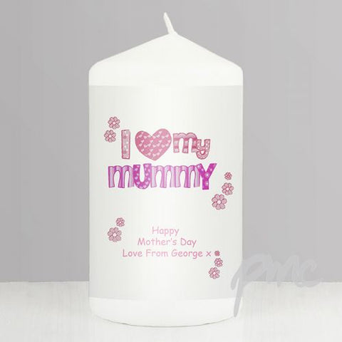 Personalised Pink Patterns I Love My Candle