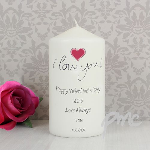 Personalised I Love You Candle