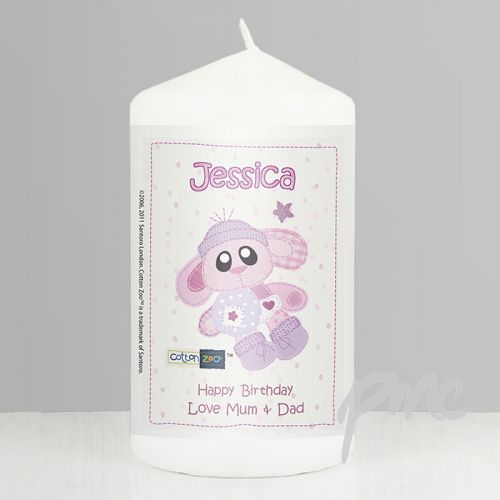 Personalised Cotton Zoo Bobbin the Bunny Candle