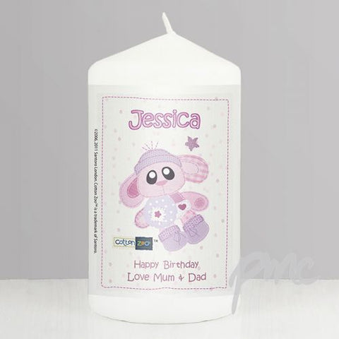Personalised Cotton Zoo Bobbin the Bunny Candle
