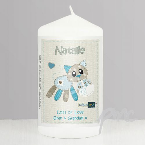 Personalised Cotton Zoo Calico the Kitten Candle