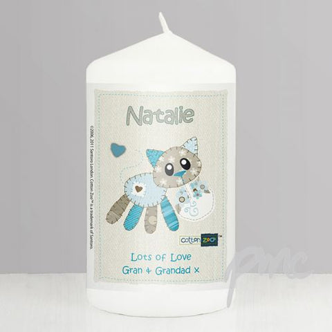 Personalised Cotton Zoo Calico the Kitten Candle
