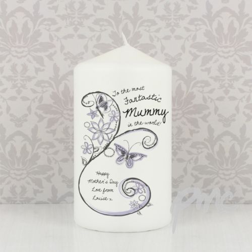 Personalised Flower Pattern Candle