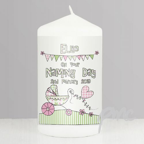 Personalised Whimsical Pram Candle