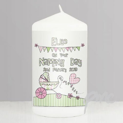 Personalised Whimsical Pram Candle
