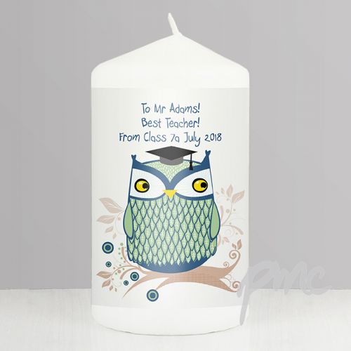 Personalised Mr Owl Candle