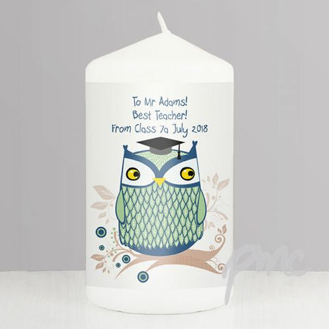 Personalised Mr Owl Candle
