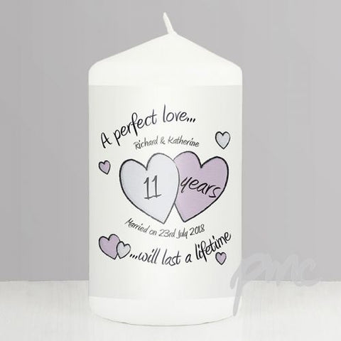 Personalised A Perfect Love Anniversary Candle