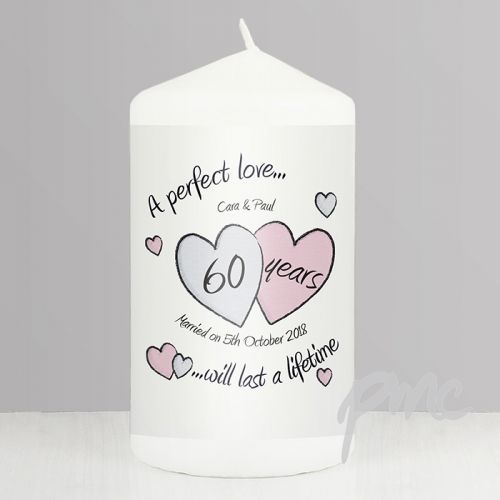 Personalised A Perfect Love Diamond Anniversary Candle