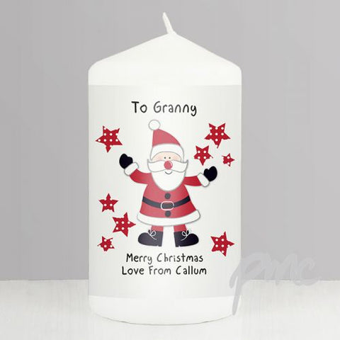 Personalised Spotty Santa Candle