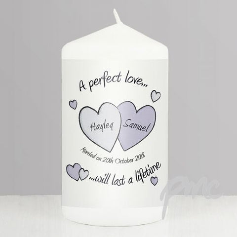 Personalised A Perfect Love Wedding Candle