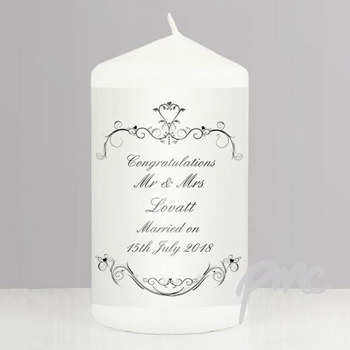 Personalised Ornate Swirl Candle