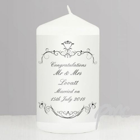 Personalised Ornate Swirl Candle