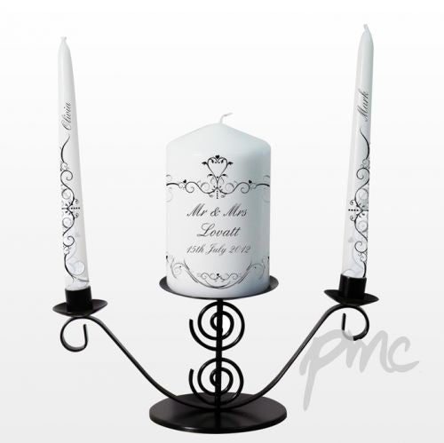 Personalised Ornate Swirl Unity Candle