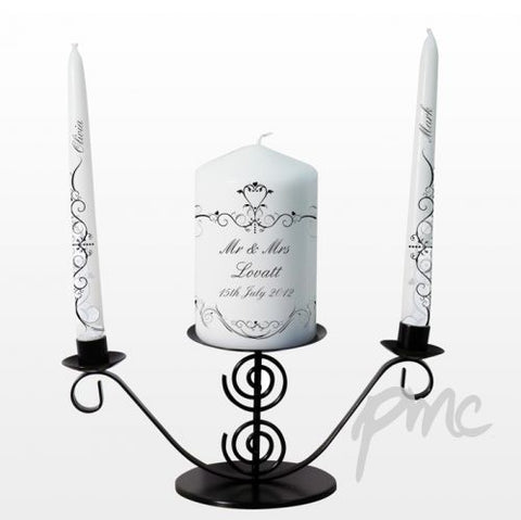 Personalised Ornate Swirl Unity Candle