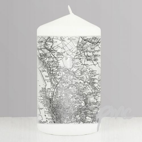 Personalised Map Candle - Old Series 1805 - 1874
