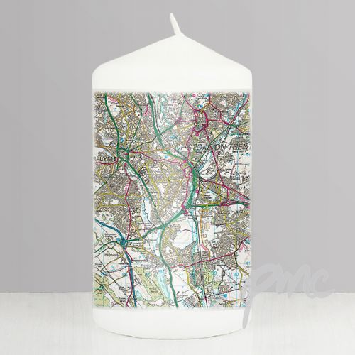 Personalised Present Day Map Candle