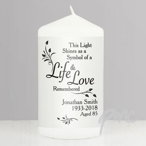 Personalised Life & Love Candle