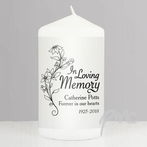 Personalised In Loving Memory Candle