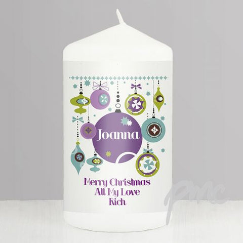 Personalised Retro Bauble Candle