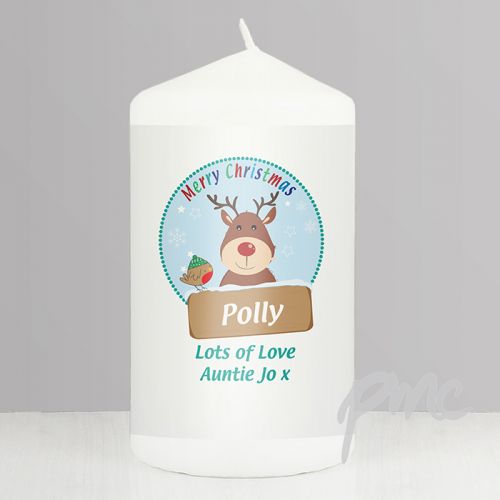 Personalised Rudolph Candle