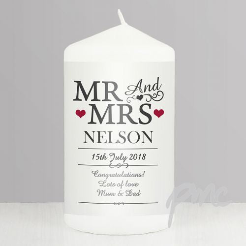 Personalised Mr & Mrs Candle