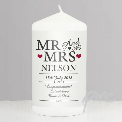 Personalised Mr & Mrs Candle