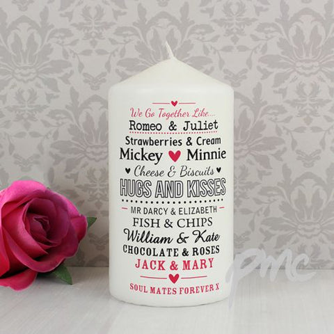 Personalised We Go Together Like.... Candle